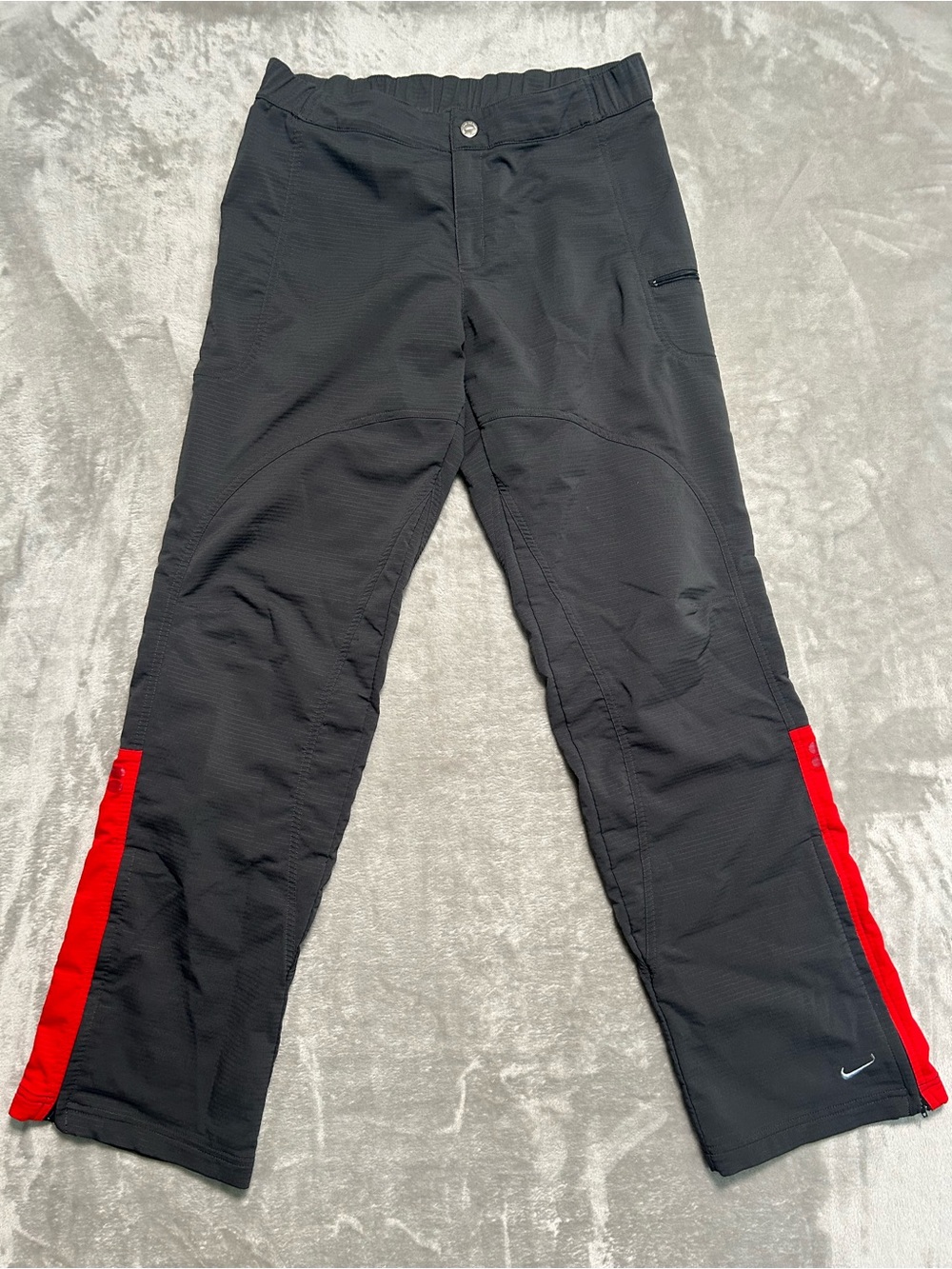 Nike Sphere Dry Track Sweat Pants Women’s Medium 8-10 Black Red Y2K Zippers